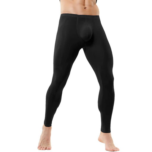 Mens Thermal Underwear Bottoms Activewear Leggings Long Johns Underpants Activewear Yoga Pants Black